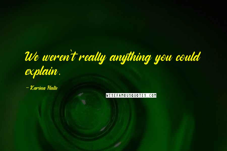 Karina Halle Quotes: We weren't really anything you could explain.