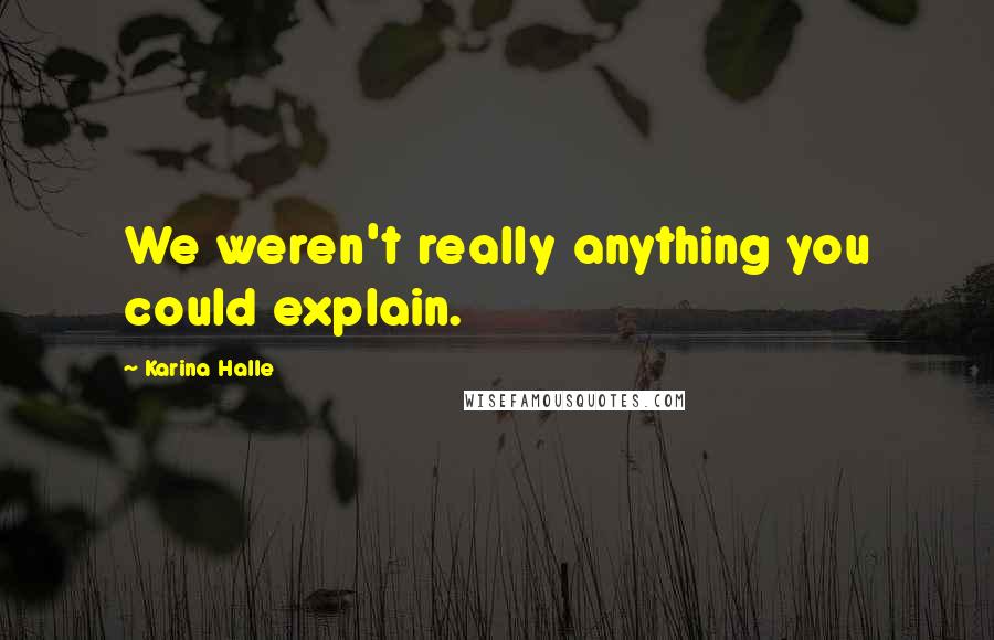 Karina Halle Quotes: We weren't really anything you could explain.