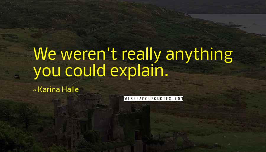 Karina Halle Quotes: We weren't really anything you could explain.