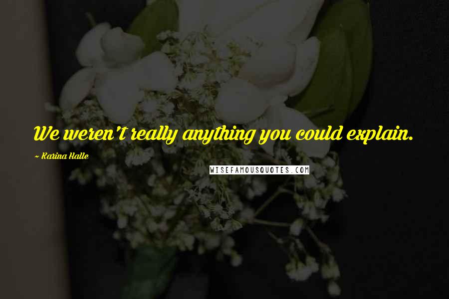 Karina Halle Quotes: We weren't really anything you could explain.