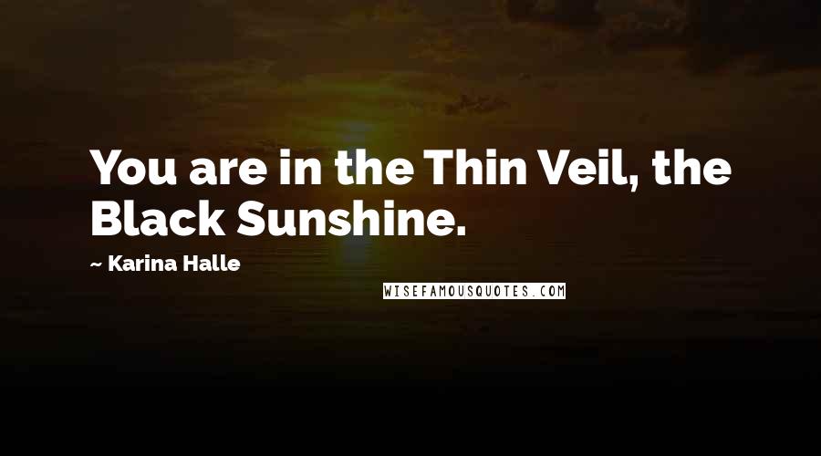 Karina Halle Quotes: You are in the Thin Veil, the Black Sunshine.