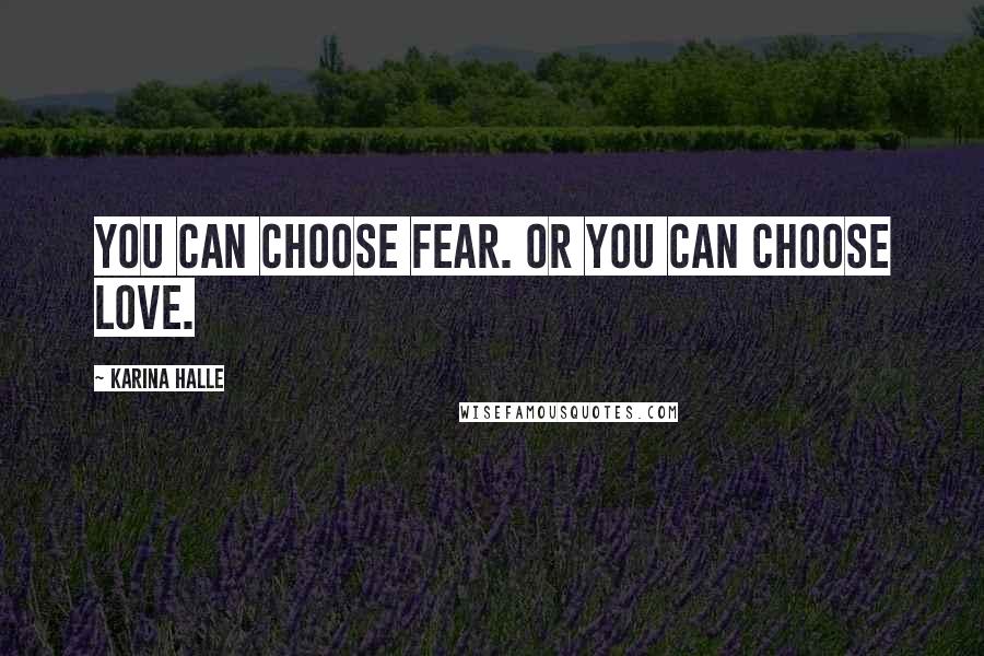 Karina Halle Quotes: You can choose fear. Or you can choose love.