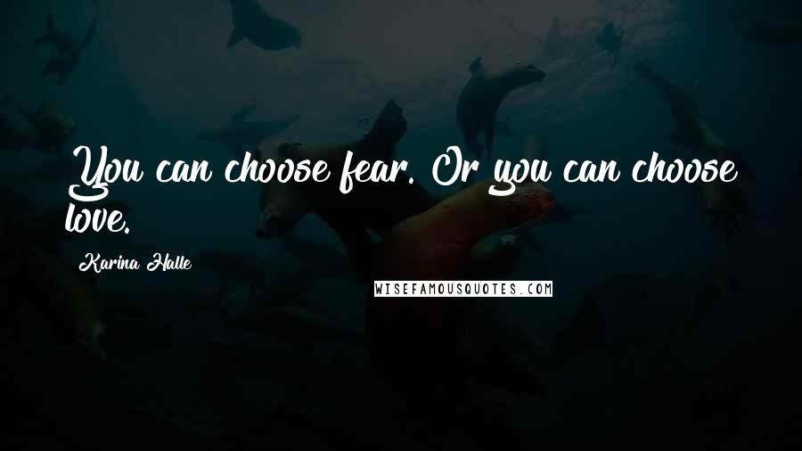 Karina Halle Quotes: You can choose fear. Or you can choose love.
