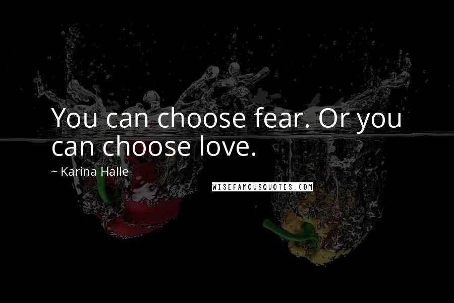 Karina Halle Quotes: You can choose fear. Or you can choose love.