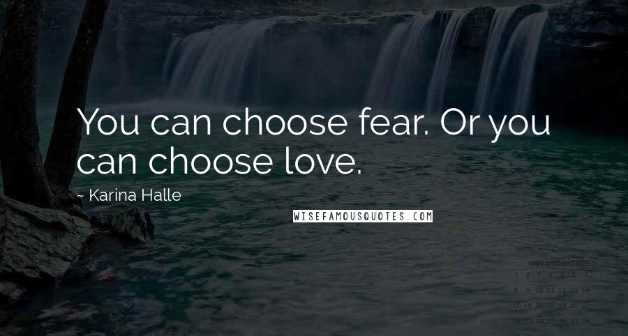 Karina Halle Quotes: You can choose fear. Or you can choose love.