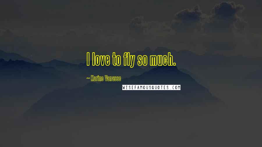 Karine Vanasse Quotes: I love to fly so much.