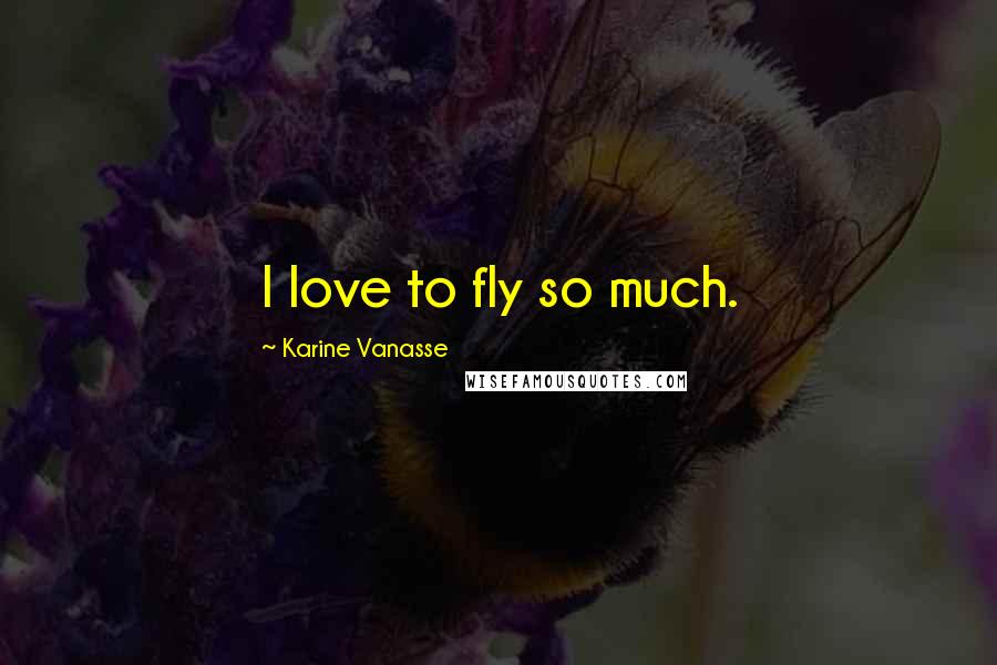 Karine Vanasse Quotes: I love to fly so much.