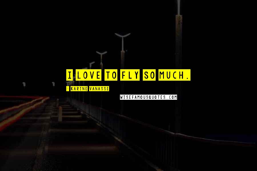 Karine Vanasse Quotes: I love to fly so much.