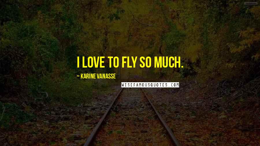 Karine Vanasse Quotes: I love to fly so much.