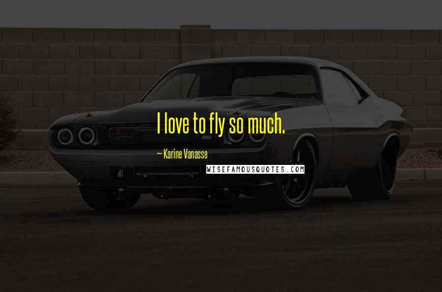 Karine Vanasse Quotes: I love to fly so much.