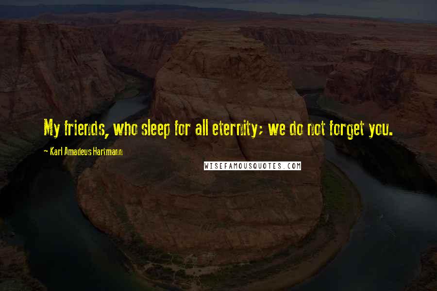 Karl Amadeus Hartmann Quotes: My friends, who sleep for all eternity; we do not forget you.