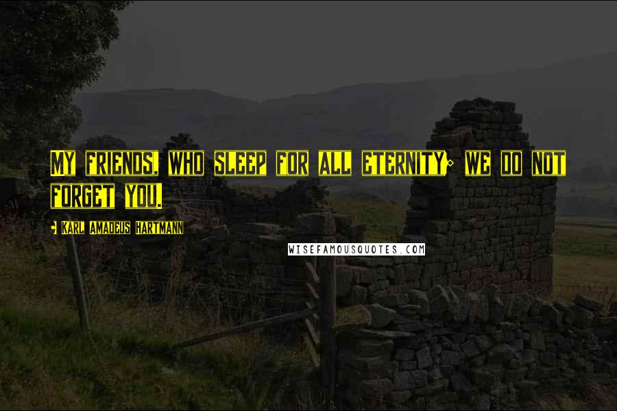 Karl Amadeus Hartmann Quotes: My friends, who sleep for all eternity; we do not forget you.