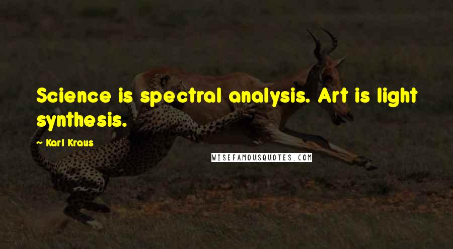 Karl Kraus Quotes: Science is spectral analysis. Art is light synthesis.