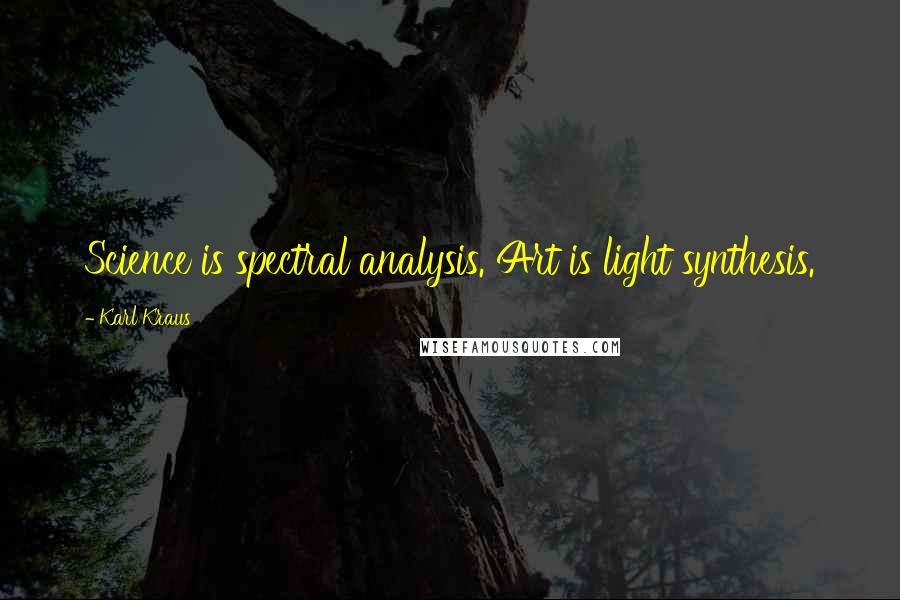 Karl Kraus Quotes: Science is spectral analysis. Art is light synthesis.