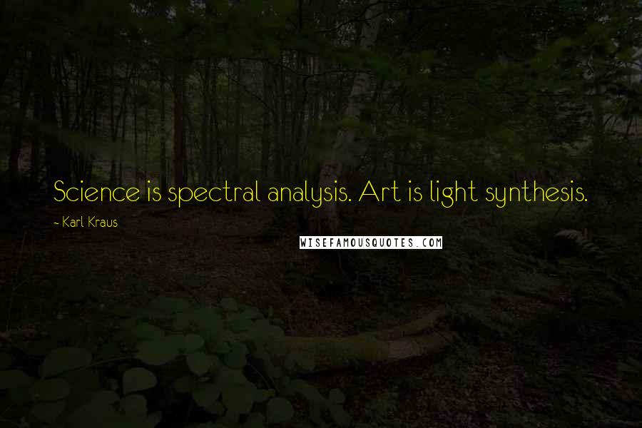 Karl Kraus Quotes: Science is spectral analysis. Art is light synthesis.