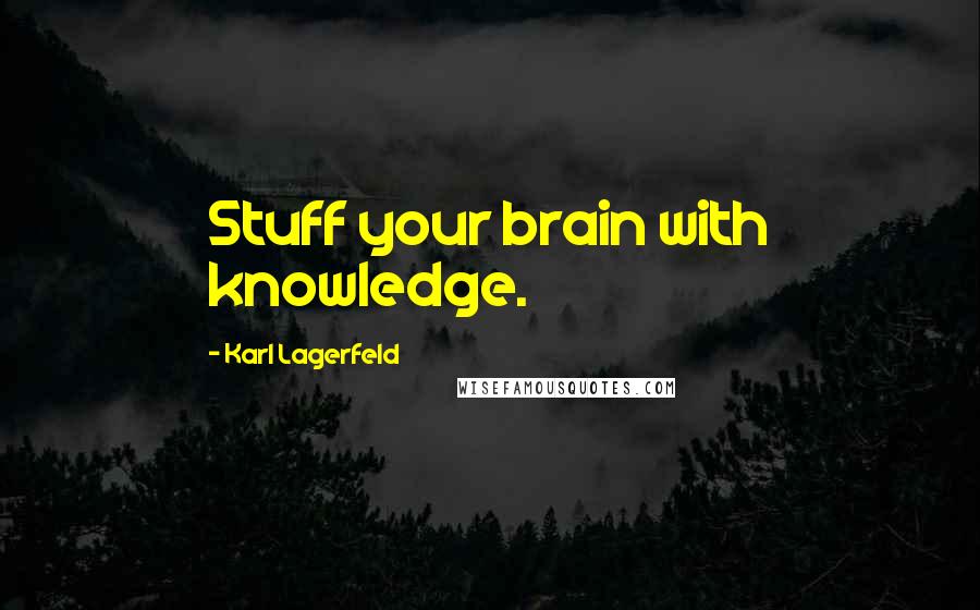 Karl Lagerfeld Quotes: Stuff your brain with knowledge.