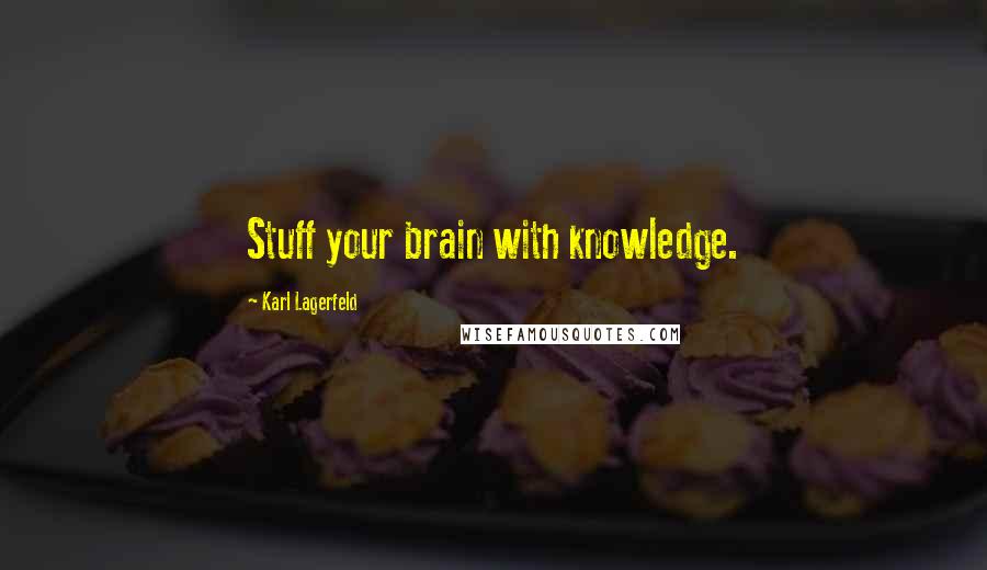 Karl Lagerfeld Quotes: Stuff your brain with knowledge.