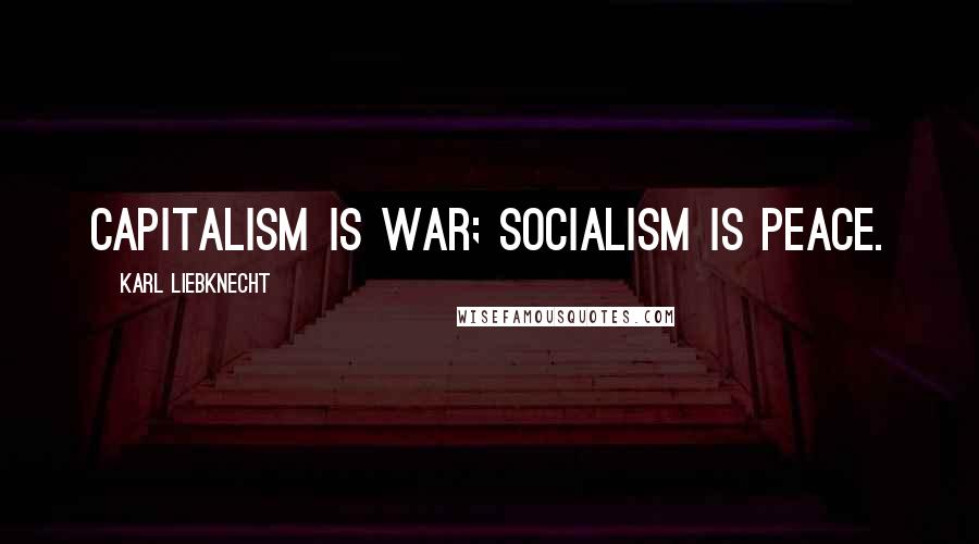 Karl Liebknecht Quotes: Capitalism is war; socialism is peace.