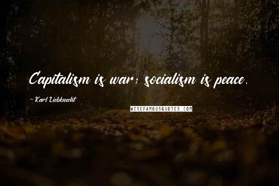 Karl Liebknecht Quotes: Capitalism is war; socialism is peace.