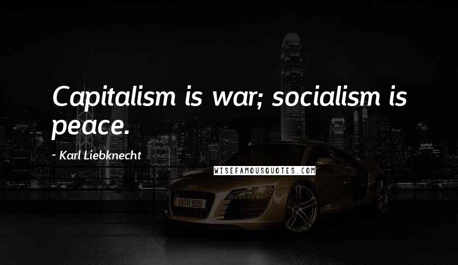 Karl Liebknecht Quotes: Capitalism is war; socialism is peace.