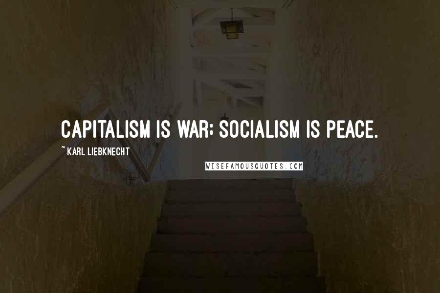 Karl Liebknecht Quotes: Capitalism is war; socialism is peace.