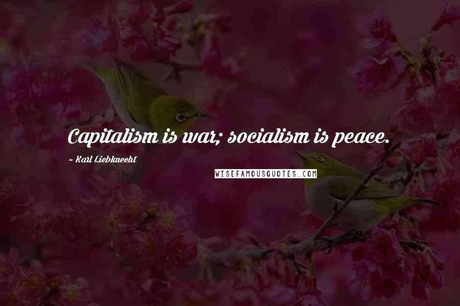 Karl Liebknecht Quotes: Capitalism is war; socialism is peace.