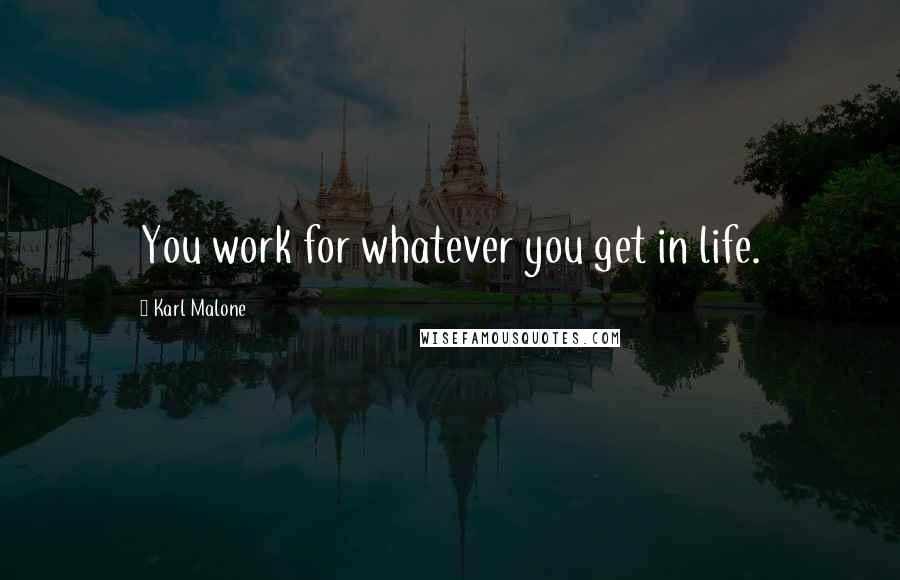 Karl Malone Quotes: You work for whatever you get in life.