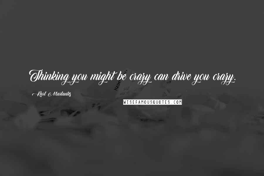 Karl Marlantes Quotes: Thinking you might be crazy can drive you crazy.