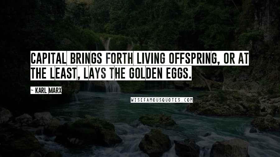 Karl Marx Quotes: Capital brings forth living offspring, or at the least, lays the golden eggs.