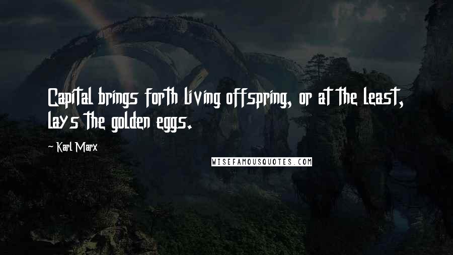 Karl Marx Quotes: Capital brings forth living offspring, or at the least, lays the golden eggs.