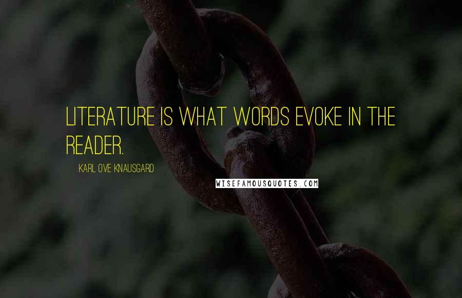 Karl Ove Knausgard Quotes: Literature is what words evoke in the reader.