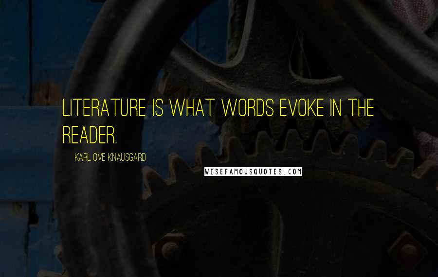 Karl Ove Knausgard Quotes: Literature is what words evoke in the reader.