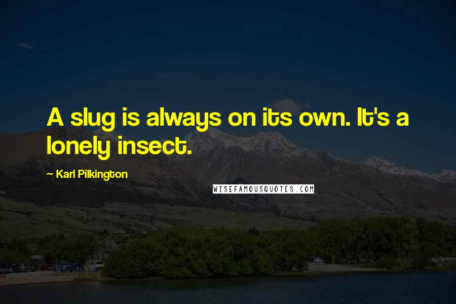 Karl Pilkington Quotes: A slug is always on its own. It's a lonely insect.