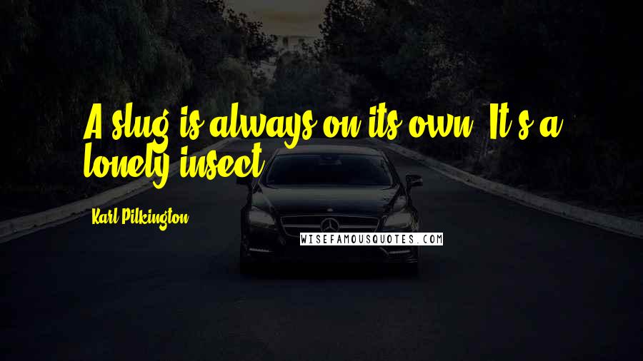 Karl Pilkington Quotes: A slug is always on its own. It's a lonely insect.