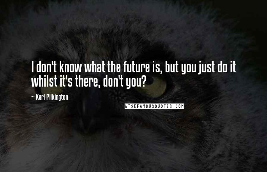 Karl Pilkington Quotes: I don't know what the future is, but you just do it whilst it's there, don't you?