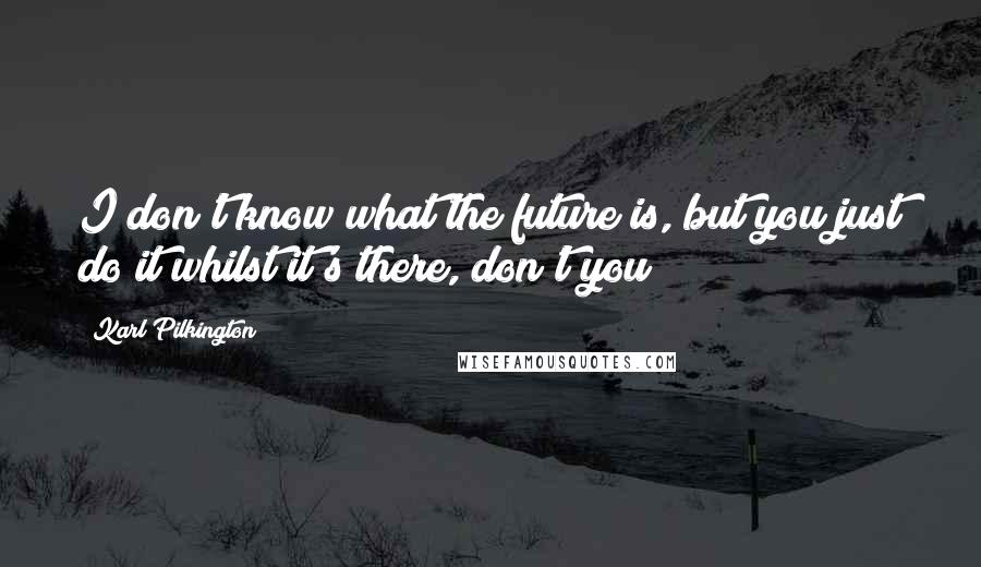 Karl Pilkington Quotes: I don't know what the future is, but you just do it whilst it's there, don't you?