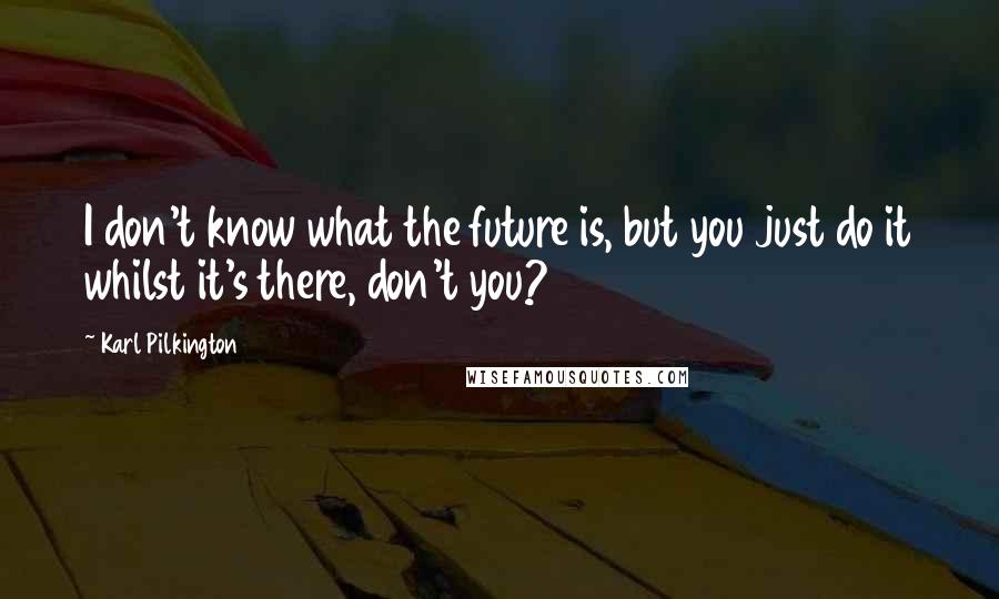 Karl Pilkington Quotes: I don't know what the future is, but you just do it whilst it's there, don't you?