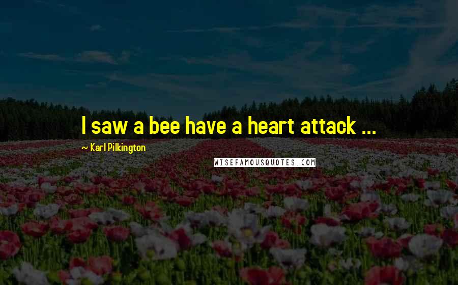 Karl Pilkington Quotes: I saw a bee have a heart attack ...