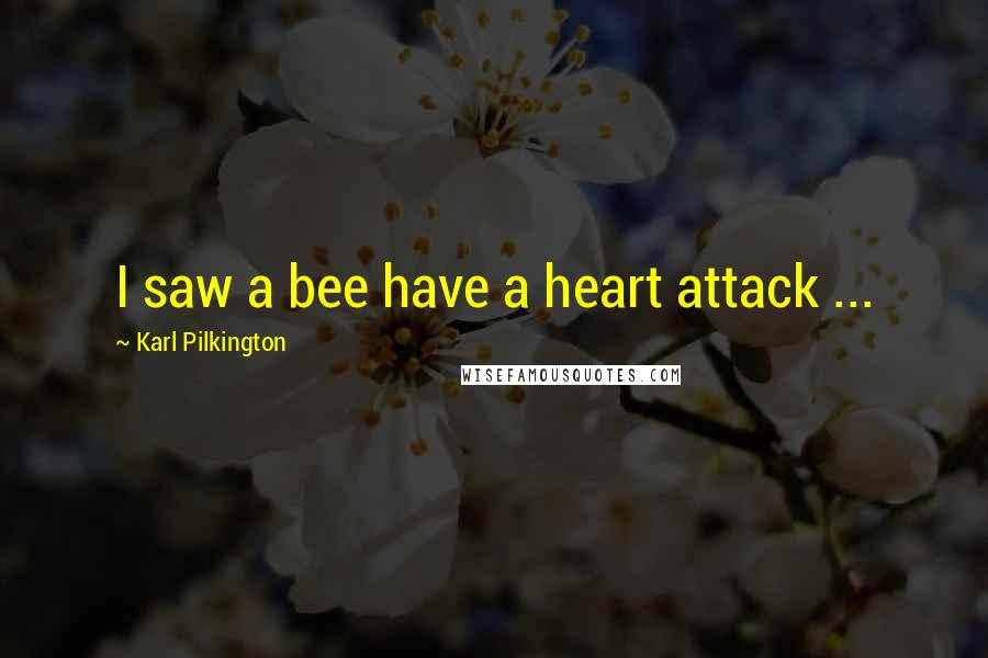 Karl Pilkington Quotes: I saw a bee have a heart attack ...