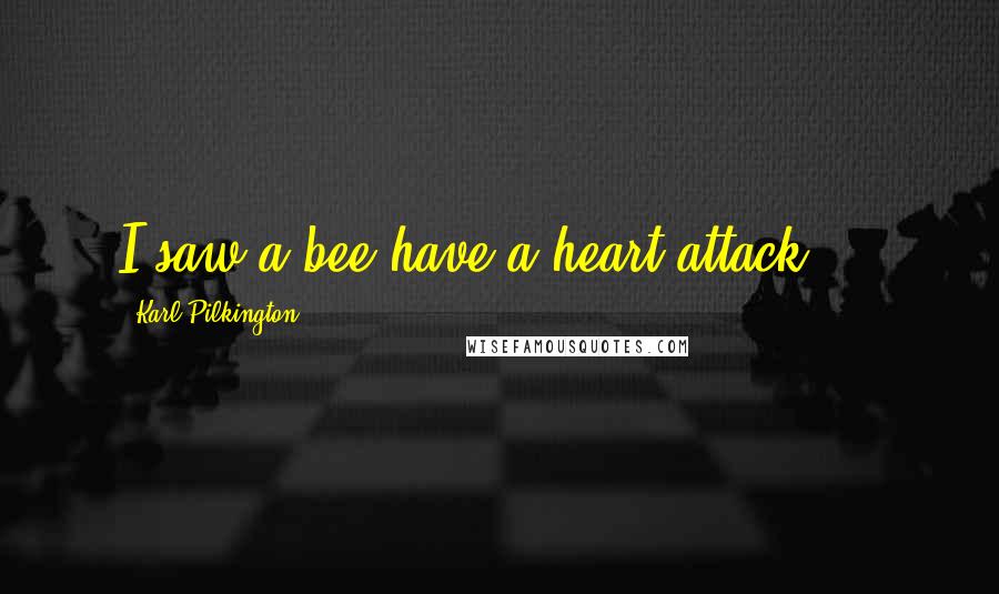 Karl Pilkington Quotes: I saw a bee have a heart attack ...