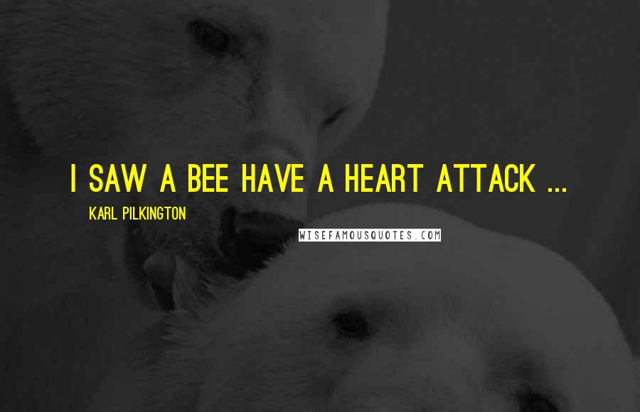 Karl Pilkington Quotes: I saw a bee have a heart attack ...