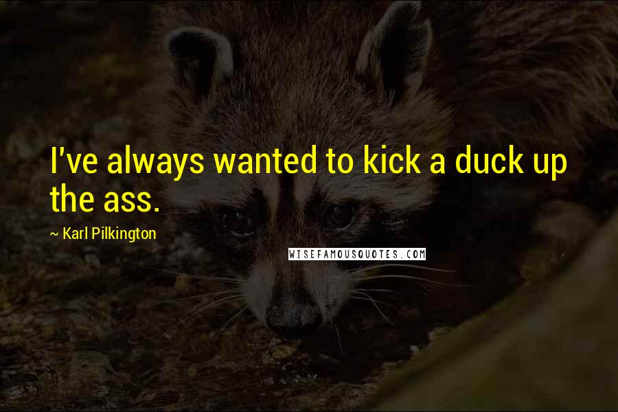 Karl Pilkington Quotes: I've always wanted to kick a duck up the ass.