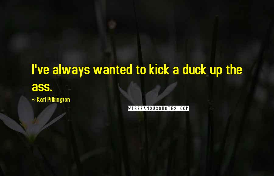 Karl Pilkington Quotes: I've always wanted to kick a duck up the ass.