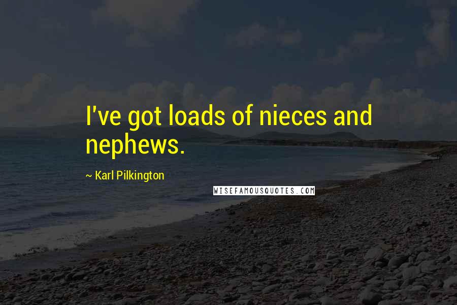 Karl Pilkington Quotes: I've got loads of nieces and nephews.