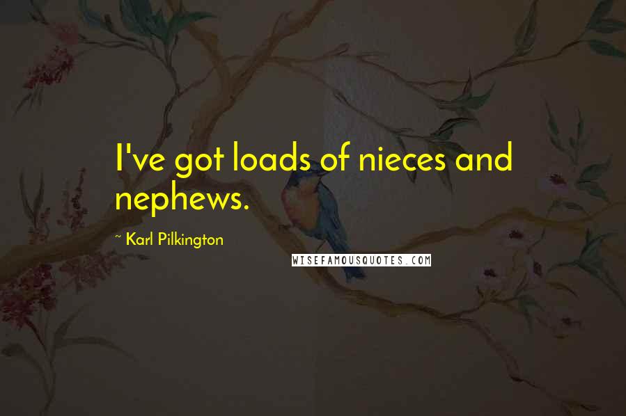 Karl Pilkington Quotes: I've got loads of nieces and nephews.
