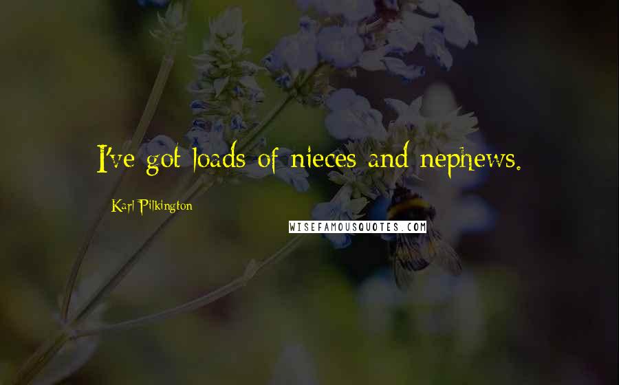 Karl Pilkington Quotes: I've got loads of nieces and nephews.