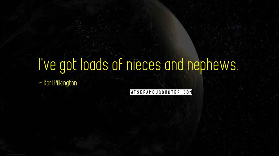 Karl Pilkington Quotes: I've got loads of nieces and nephews.