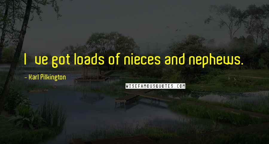 Karl Pilkington Quotes: I've got loads of nieces and nephews.