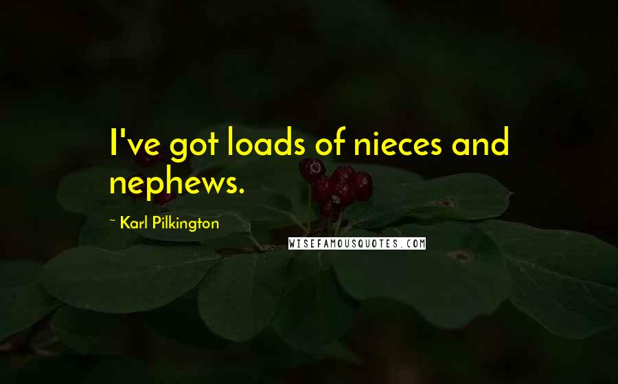 Karl Pilkington Quotes: I've got loads of nieces and nephews.