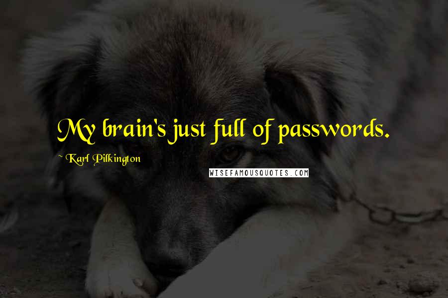 Karl Pilkington Quotes: My brain's just full of passwords.